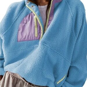 Amazon Women's Blue and Purple Fleece Pullover